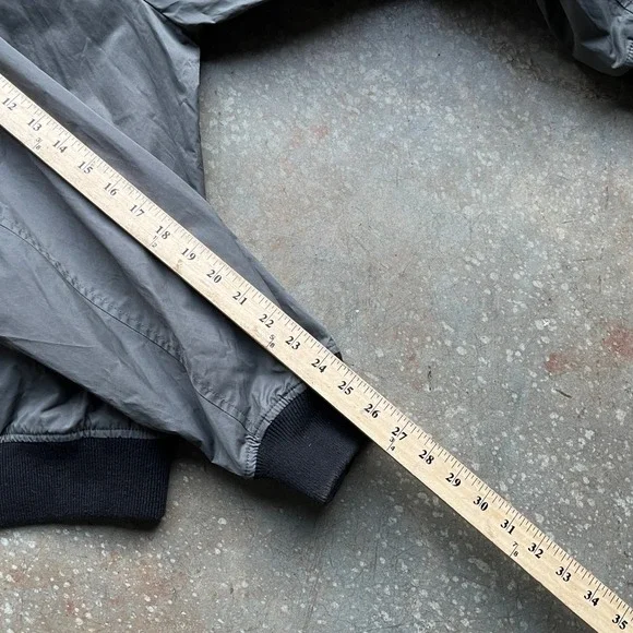 Wallace & Barnes Mens Gray Nylon Cotton MA-1 Military Bomber Jacket XL Talon Zip - Picture 11 of 11